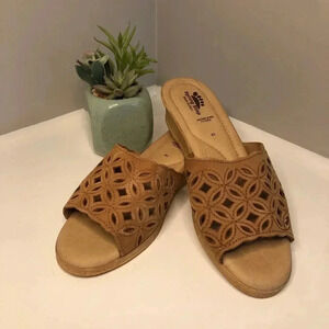 Spring Step Leather  Slip-On Perforated Sandal